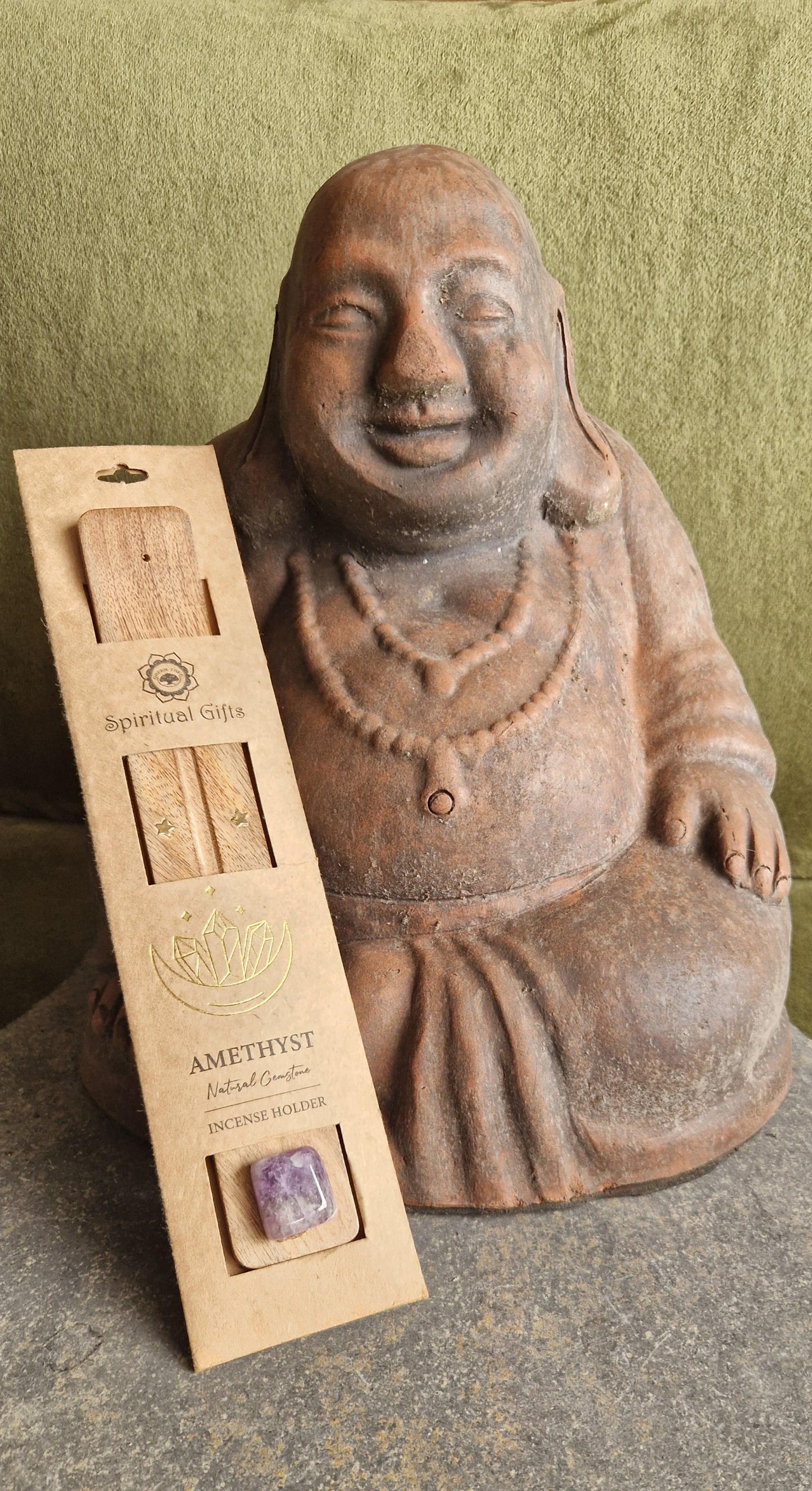 Wierookhouder Hout & Amethyst