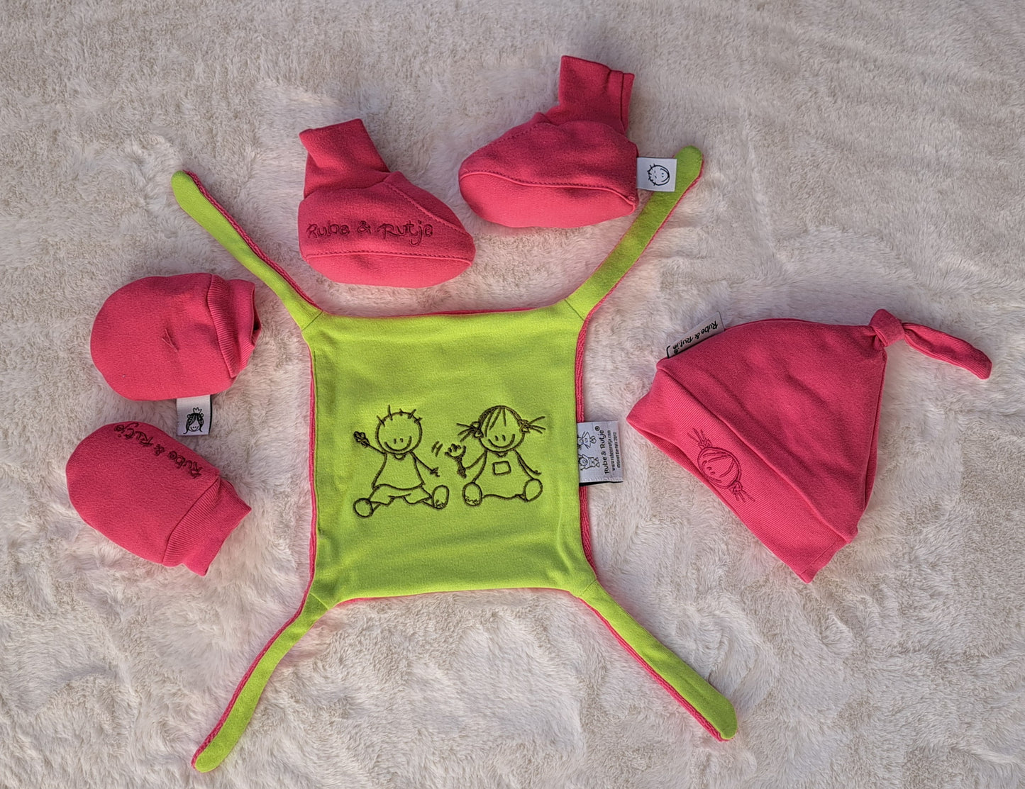 Rube & Rutje Cadeau Set Roze/Groen+
