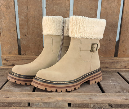 Dames Winterlaars Conquest Beige Teddy