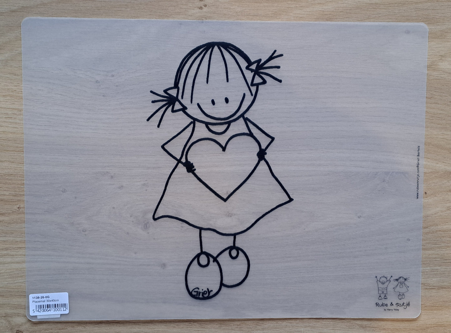 Rube & Rutje Hart Inkleurbare Placemate