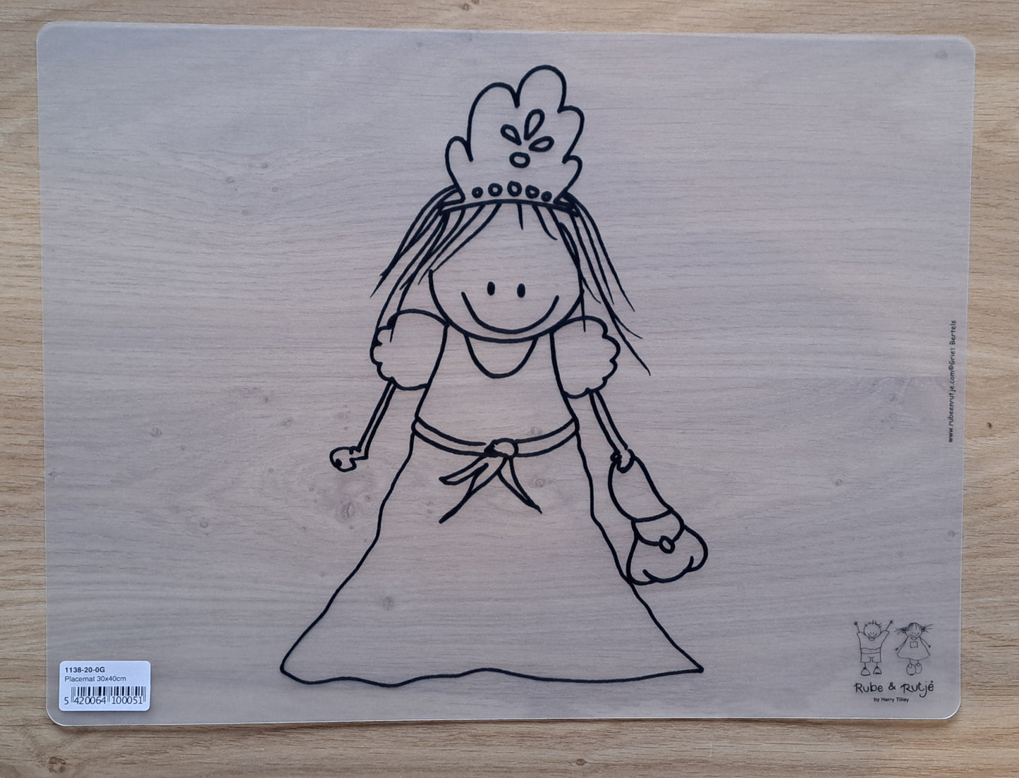 Rube & Rutje Prinses Inkleurbare Placemate