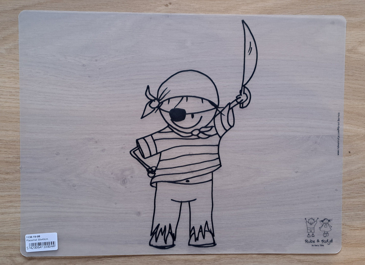 Rube & Rutje Piraat Inkleurbare Placemate